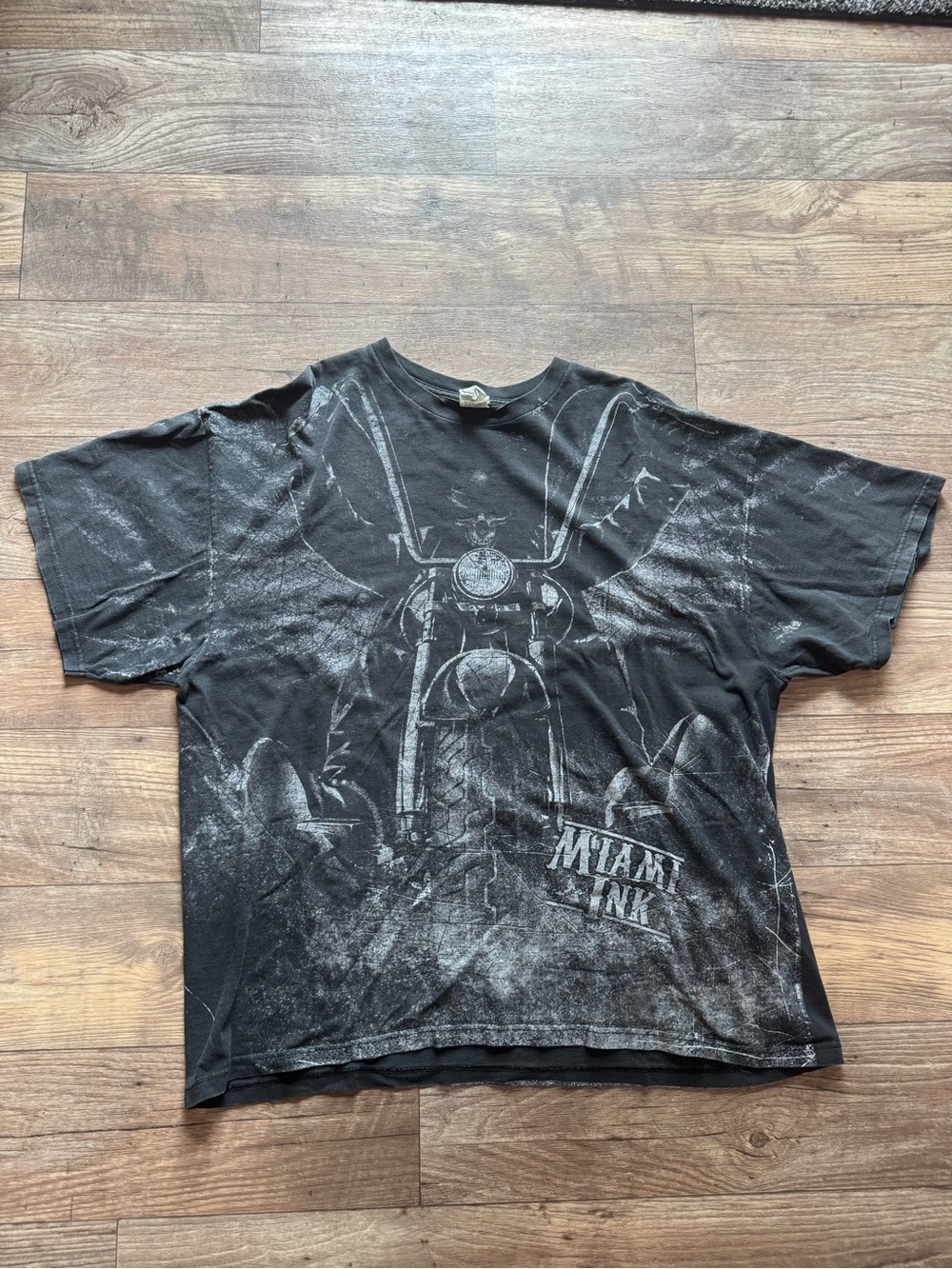 Y2K Vintage Miami Ink AOP Motorcylce Tee